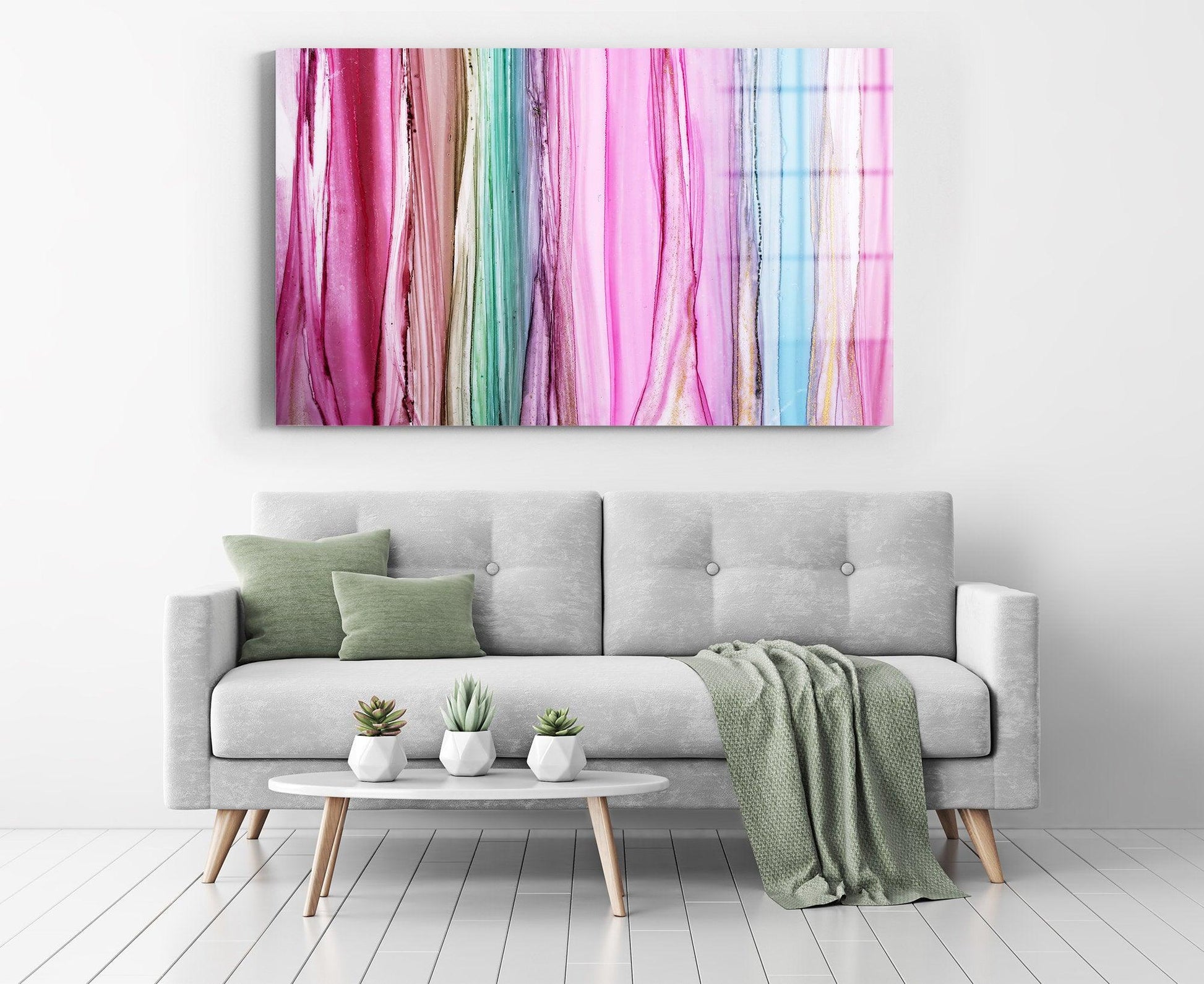Pink Abstract Wall Art, Pink Canvas Print, Large Wall Art, Pink Wall Decor, Print Canvas Set, Living Room Decor, Pink Marble Decor, Pink Art - TrendiArt