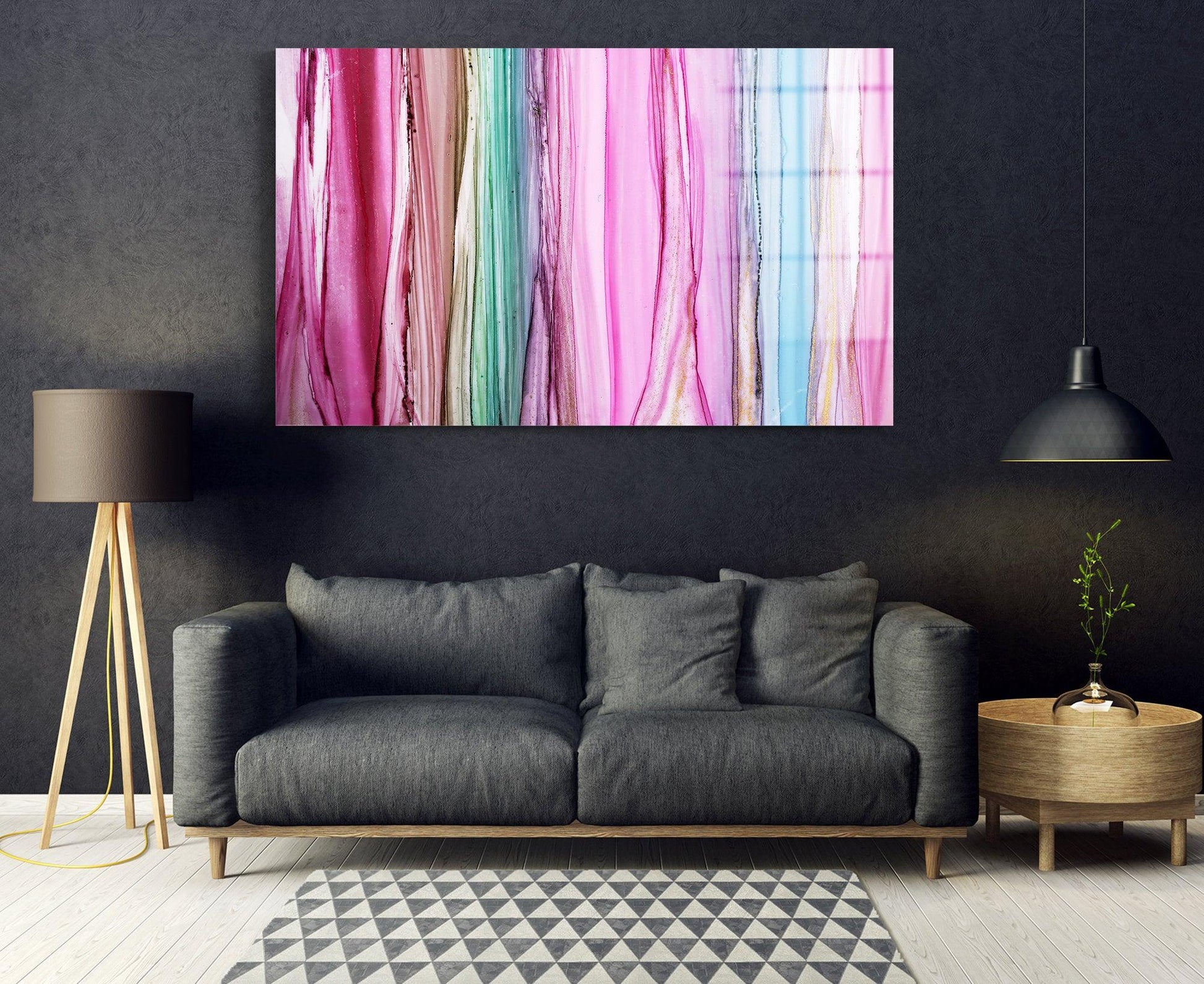 Pink Abstract Wall Art, Pink Canvas Print, Large Wall Art, Pink Wall Decor, Print Canvas Set, Living Room Decor, Pink Marble Decor, Pink Art - TrendiArt