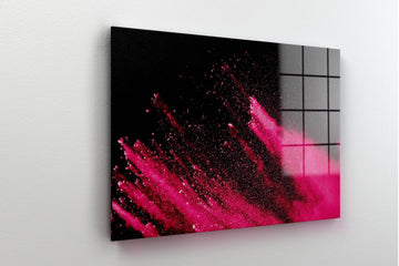 pink and black Tempered Glass Wall Art, Abstract Wall Decor, Glass Wall Art, Natural Wall Art, pink wall art, modern farmhouse wall decor - TrendiArt