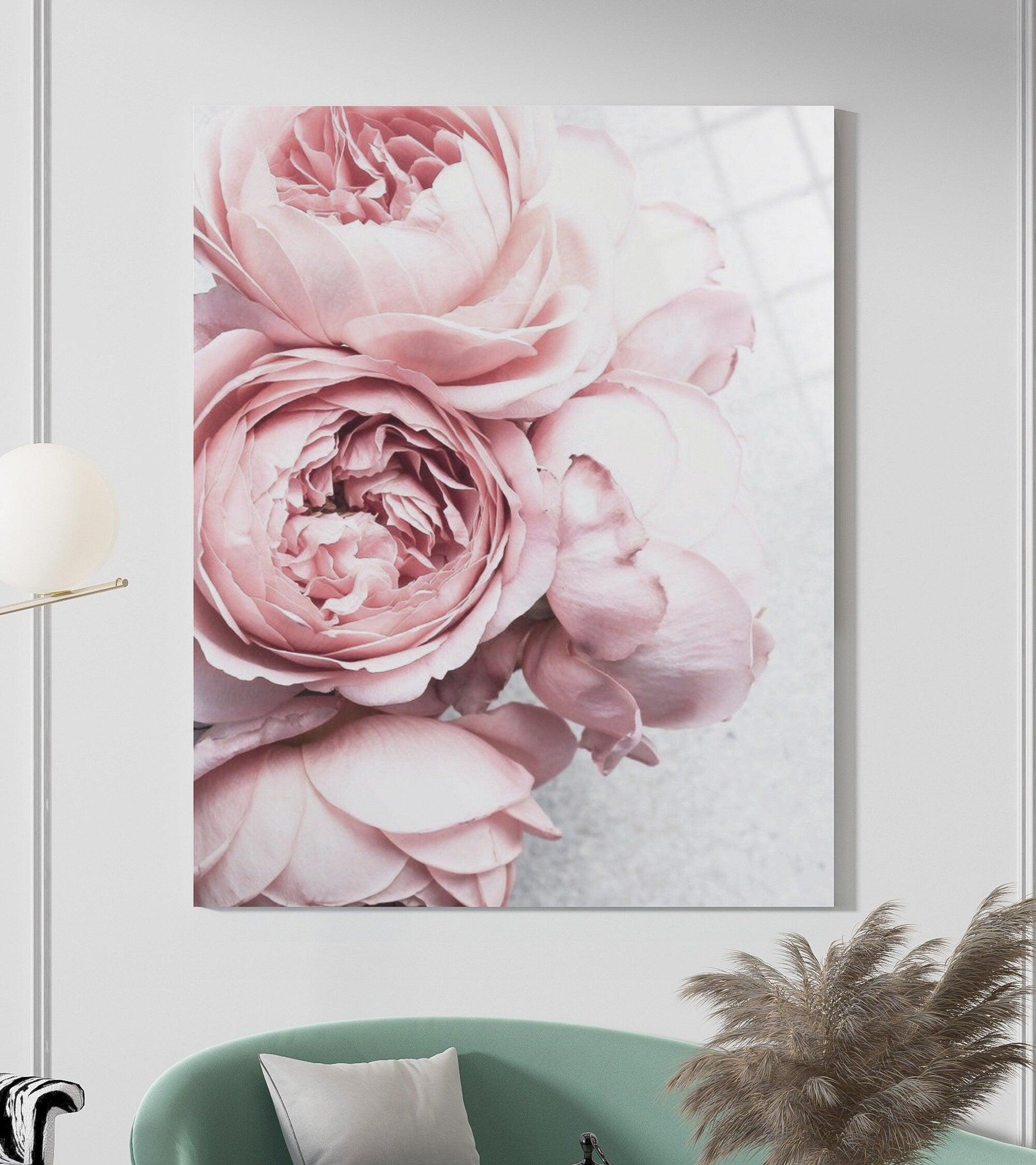 Pink flowers glass Wall art Canvas | Flower wall art & Floral wall art canvas, Floral canvas wall art, relaxing wall art, flower glass art