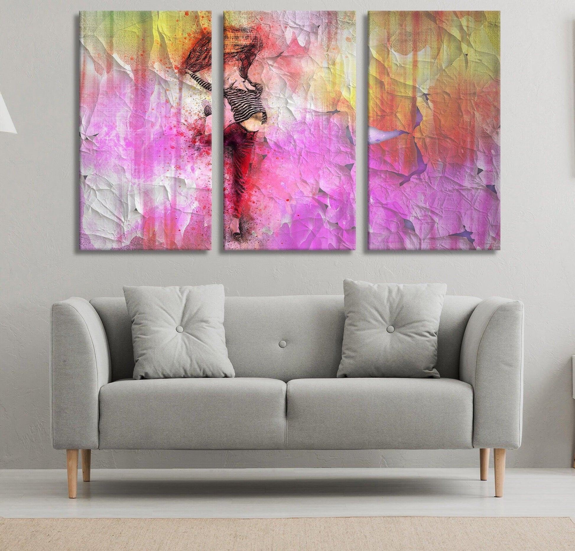 pink woman canvas wall art| Ballerina wall decor, Canvas poster, Dance Oil Paintings, Girl Gift, Woman Painting, womanDancer, woman canvas - TrendiArt