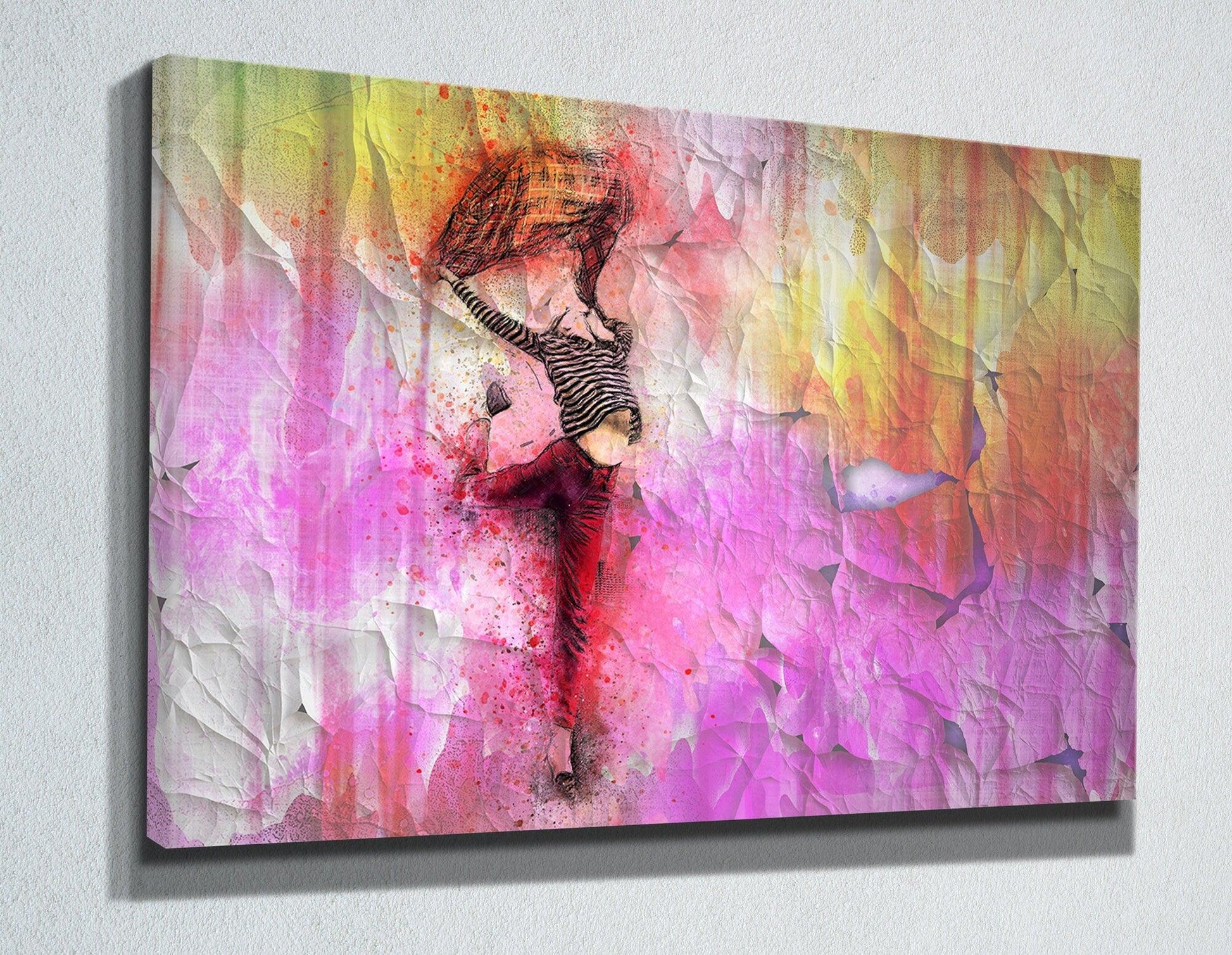 pink woman canvas wall art| Ballerina wall decor, Canvas poster, Dance Oil Paintings, Girl Gift, Woman Painting, womanDancer, woman canvas - TrendiArt