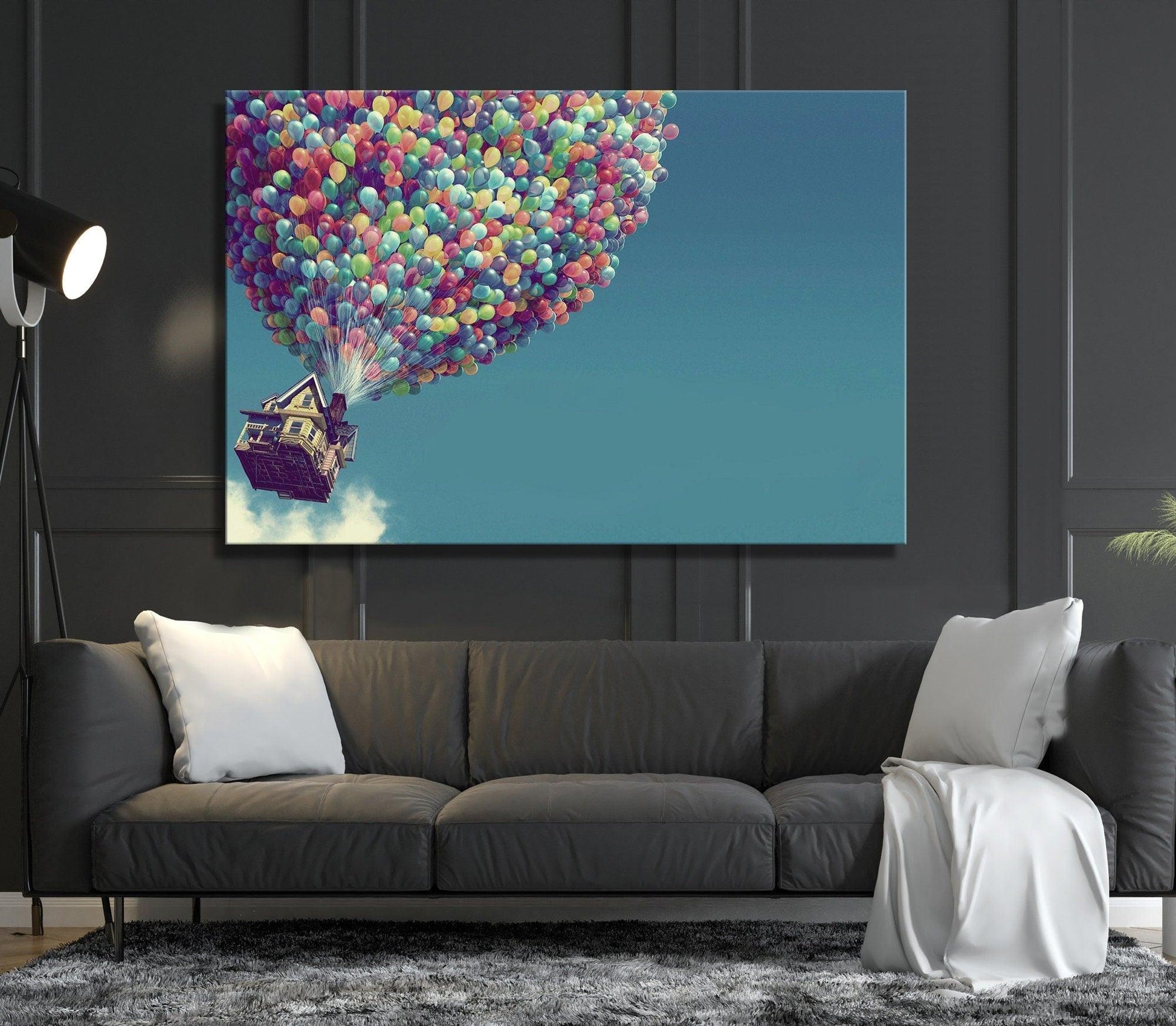 Pixar Wall Art| Up Pixar Canvas, Balloons canvas wall art, Kids Room Decor, Up Movie Wall Art, Colorful canvas, Up Poster, home decoration