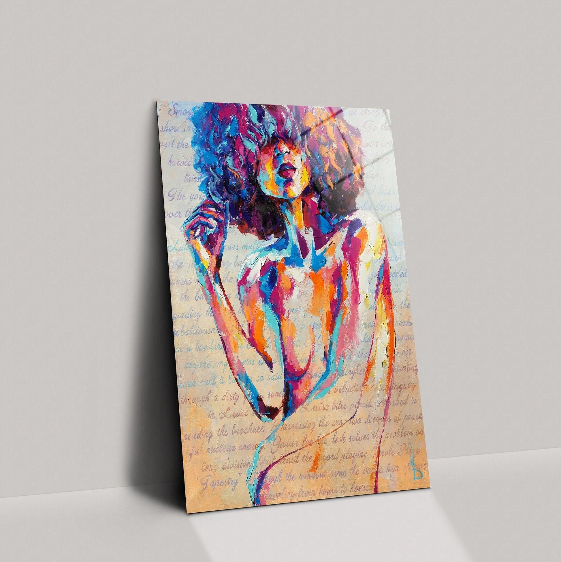 Poster Satin | Louise Oil Painting Print | Abstract | Beautiful Woman | Wall Art | Home Decor | Home Living, abstract woman glass wall art