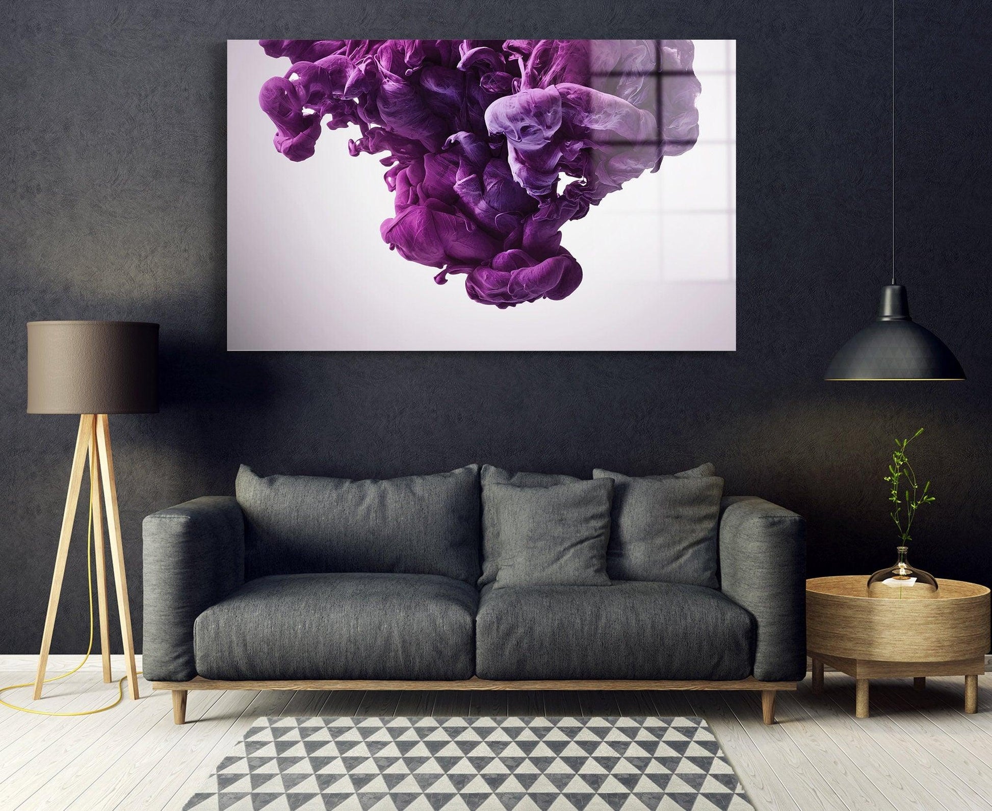 Purple Smoke Glass Printing Wall Art| Modern Decor Ideas For Your House And Office Natural And Vivid Home Wall Decor Housewarming Gift - TrendiArt