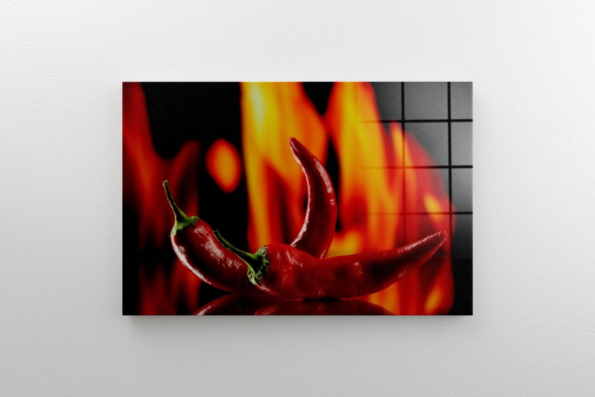 Red Hot Chili Pepper On Fire Kitchen Modern Design Home Decor Canvas Print Wall Art Picture