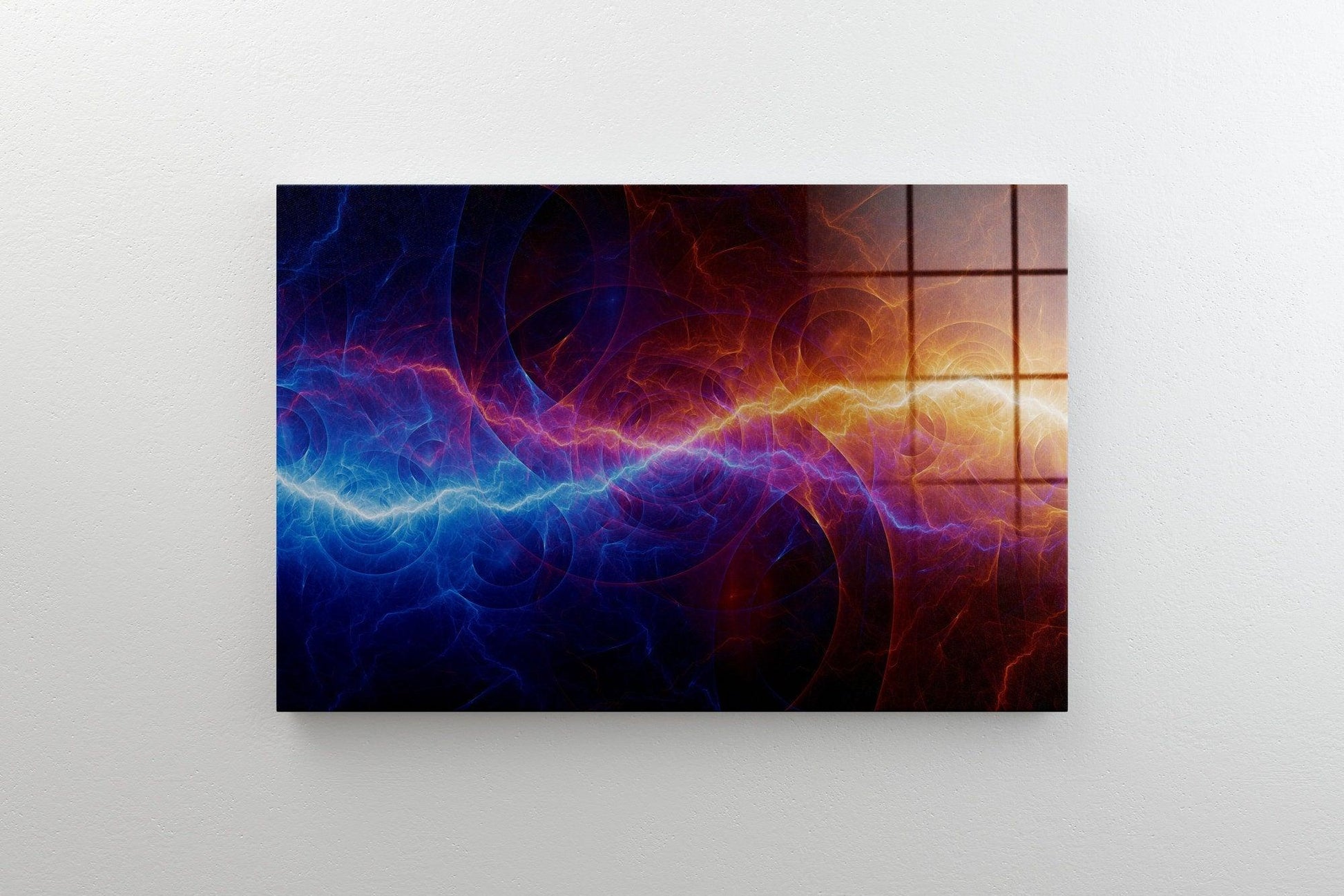 Red Vs Blue Wall Art | Element War glass wall Art, Abstract home decor, Abstract Fire and Ice Poster, abstract painting on canvas, glass art