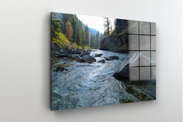 river canvas wall art| With Trees Cotton Canvas Art, Beautiful Environment, Extra Large Wall Art, Modern Glass Art, river glass art