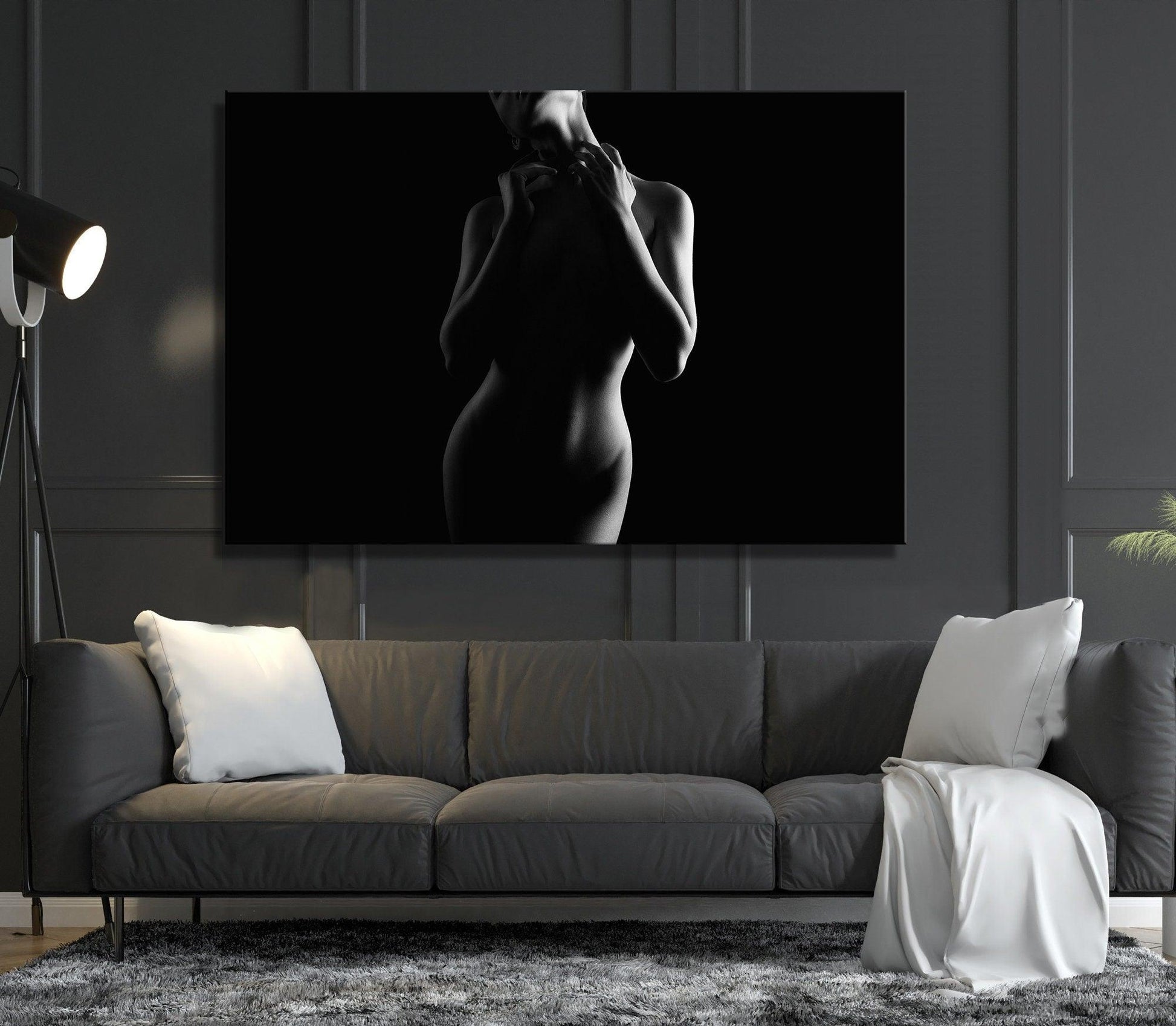 Wall Mural Sexy body on a gray background
