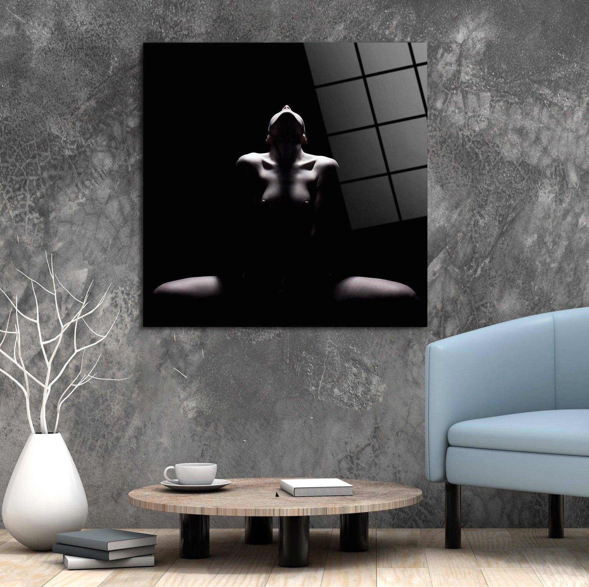 Sexy glass Wall art | Erotic Nude Canvas, Sensual Art Print, Erotic Nudity Wall Art, Sexy Body Decor, Nude Woman, Erotica Female glass art