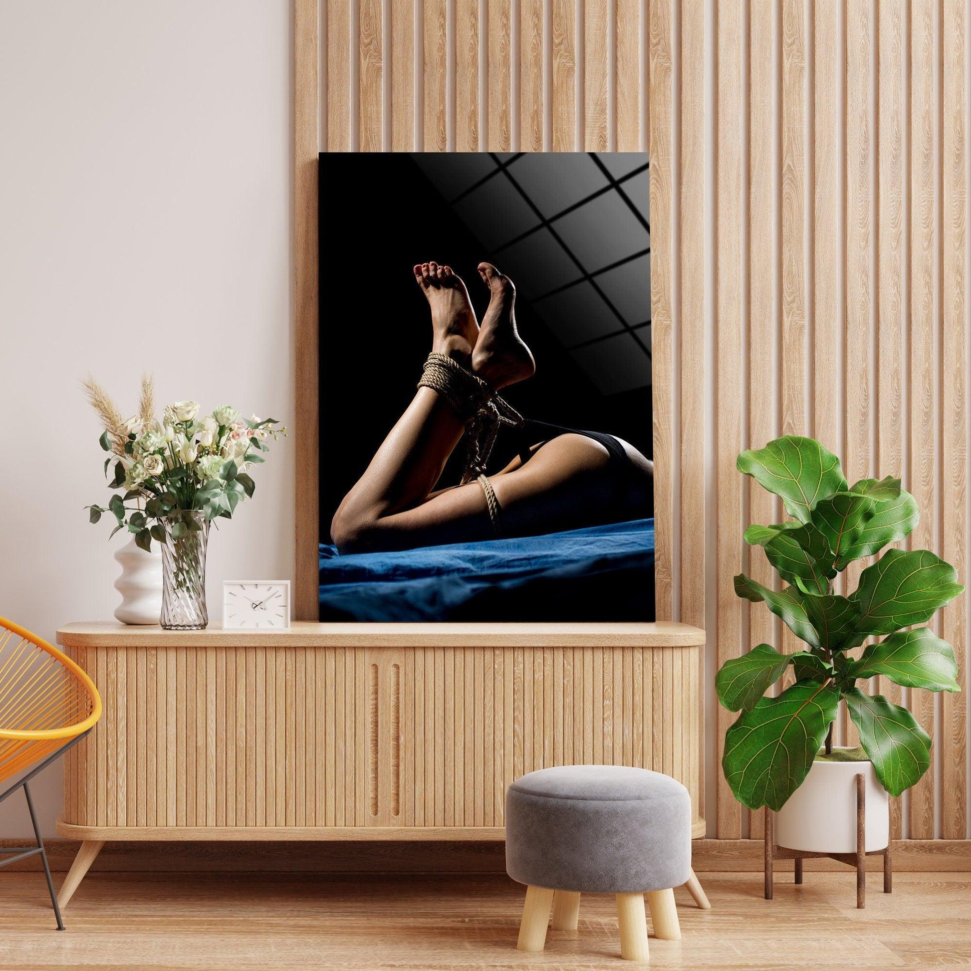 Shibari Nude girl glass wall art| Fetish wall decor, Sexy artwork, Silhouette girl Wall Erotic décor Woman, Sensual art print, Naked artwork