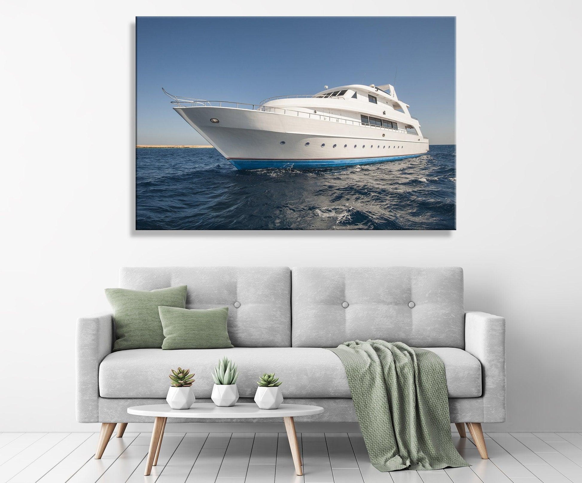 Ship in Sea canvas wall art| Cruise Liner Painting Art on Canvas, Travel Art for Wall, Ship Modern Artwork, boat wall art, decor - TrendiArt