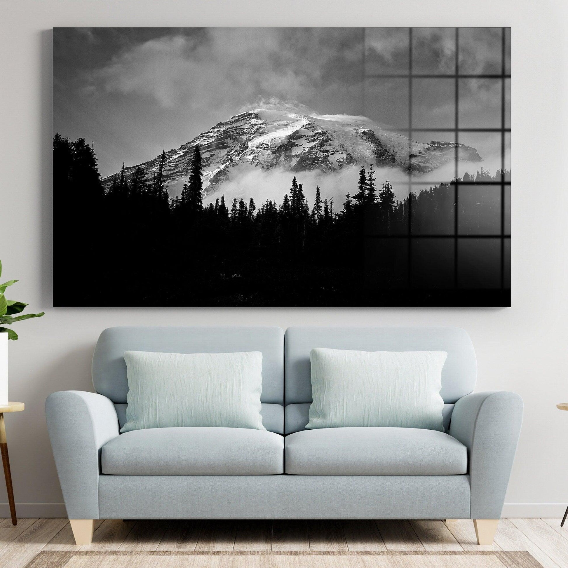 snow mountain wall art| contemporary wall art, mountain room decor, snow home decor, Poster Print Decor for Home & Office Decoration