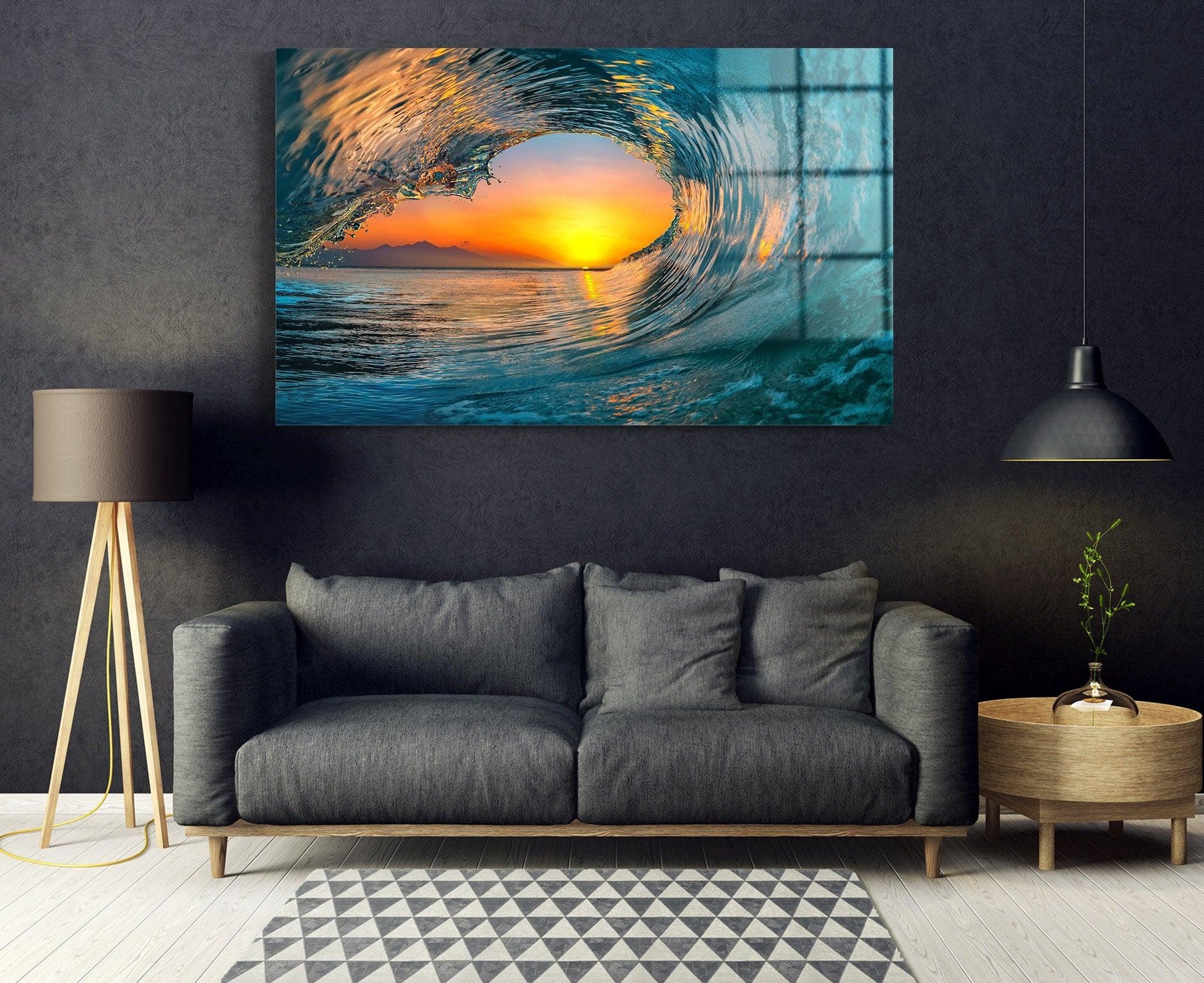 Splash glass wall art| Colorful Ocean Wave Wall Decor, Ocean Wave Wall Art, Storm Canvas Print, Sea Wall Art, Rolling Wave glass printing - TrendiArt