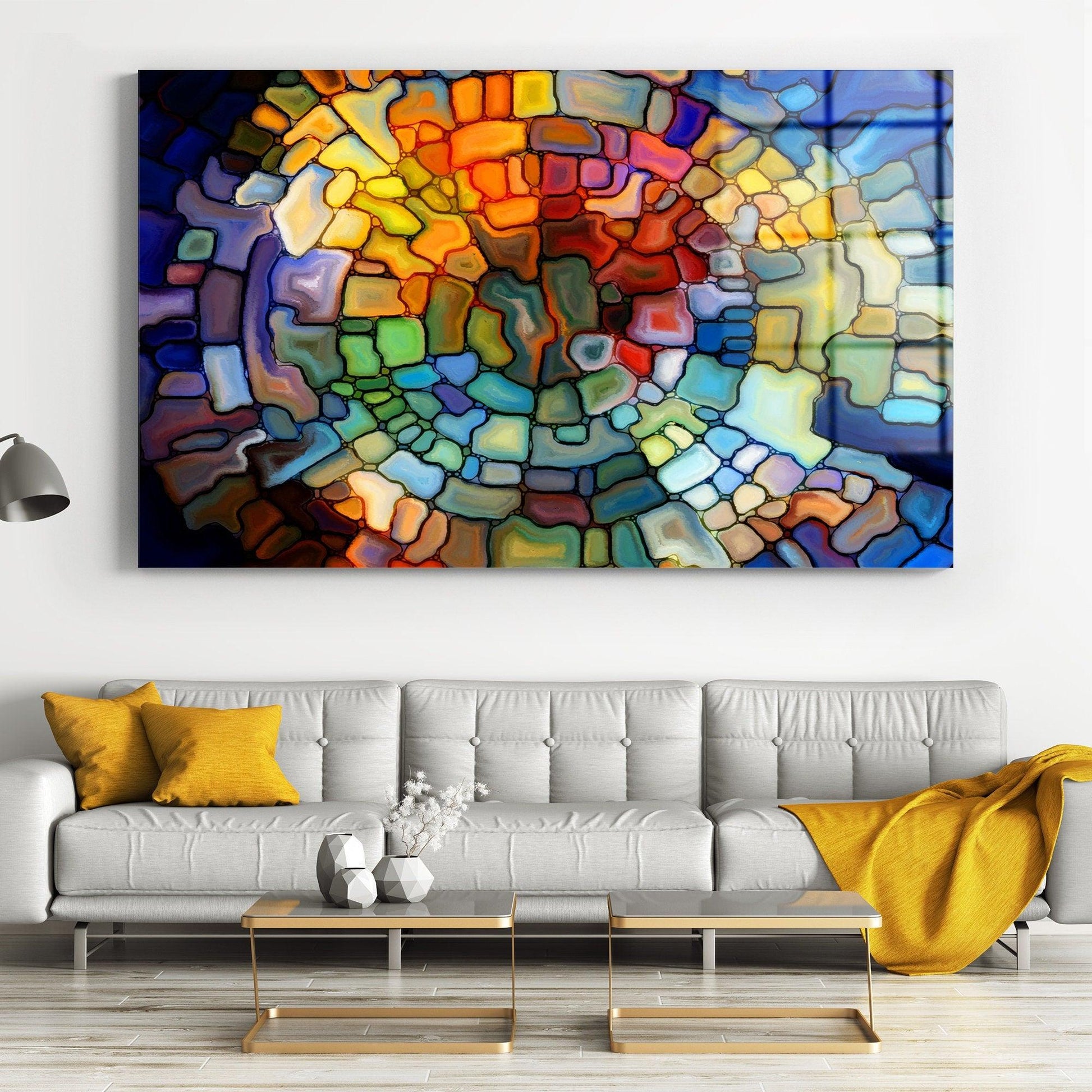 stained glass pattern wall art | Mega Size Glass Printing Wall Art , Natural And Vivid Wall Decor , large wall hanging, Stained glass Window