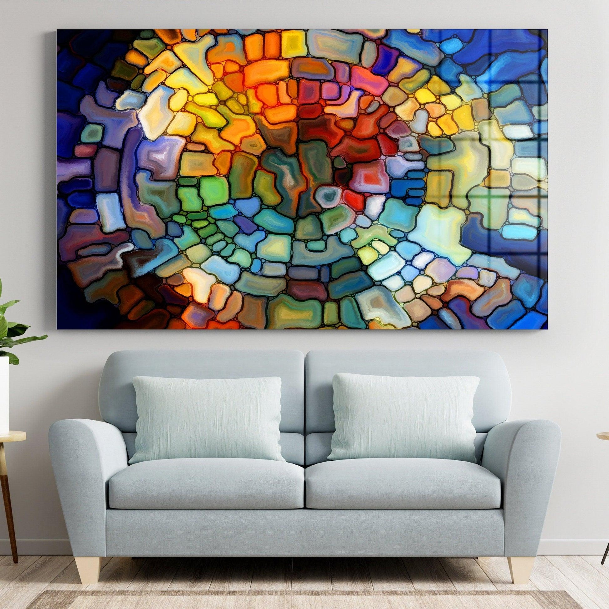 stained glass pattern wall art | Mega Size Glass Printing Wall Art , Natural And Vivid Wall Decor , large wall hanging, Stained glass Window