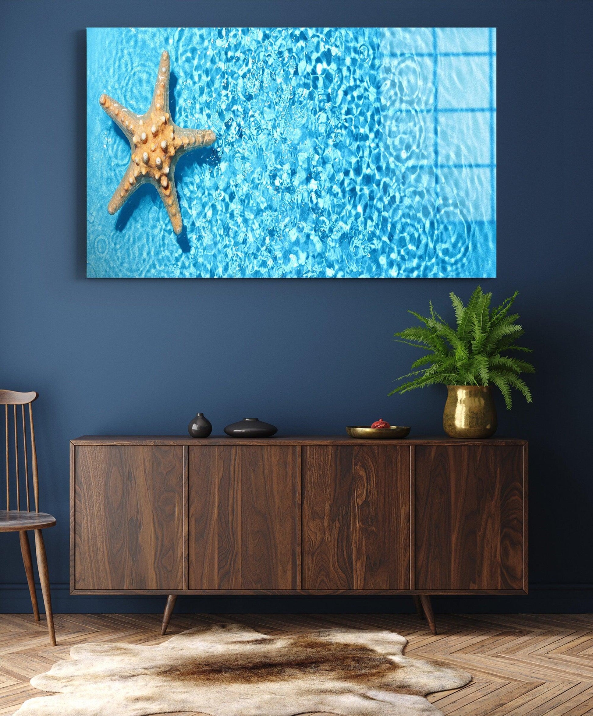 Starfish glass Sea life wall art  Animal print, Ocean printable, Unde