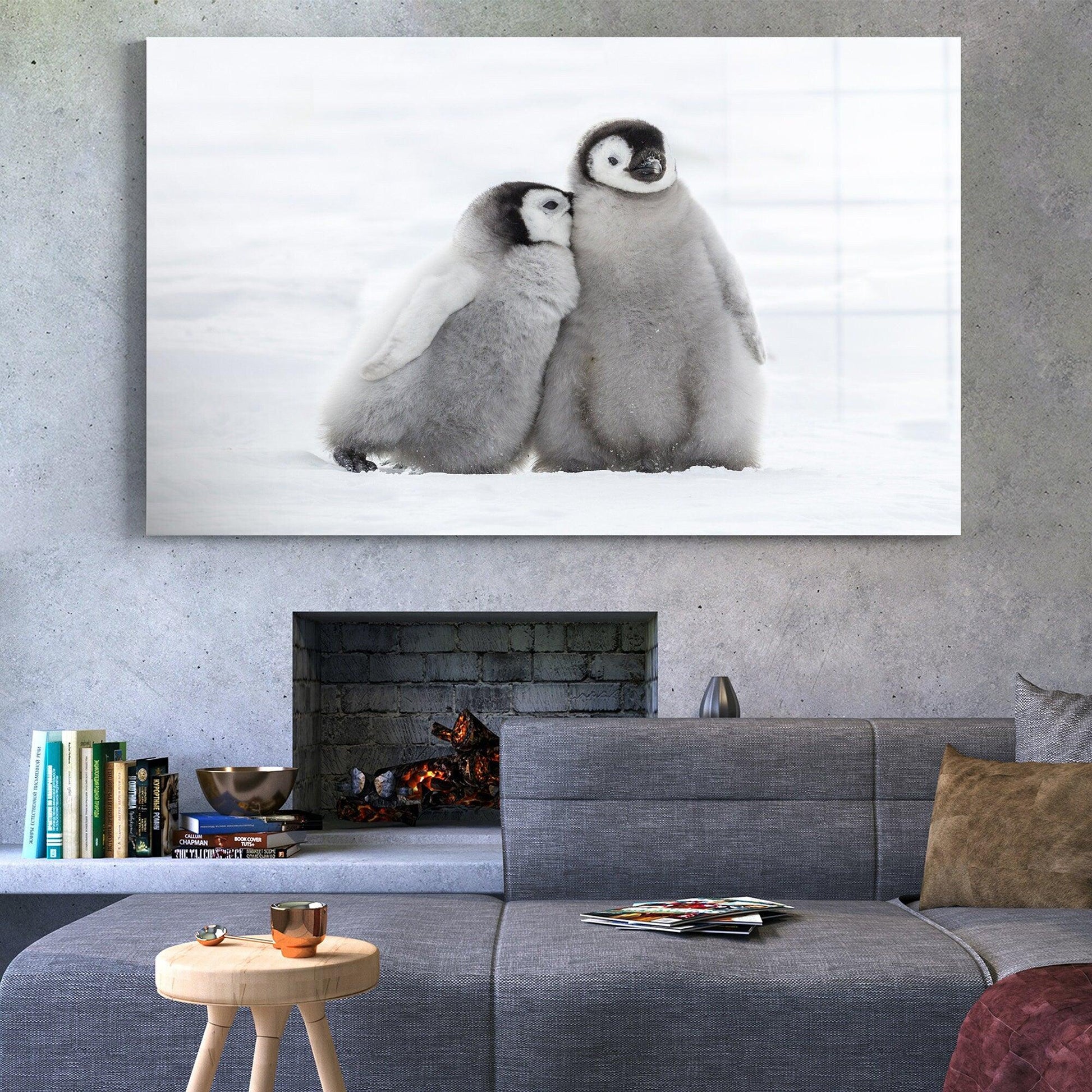 Tempered Glass Wall Art| Penguin canvas wall art, animals Glass Printing Wall Art, animal Home Decor, Animal Decor, dining room wall decor