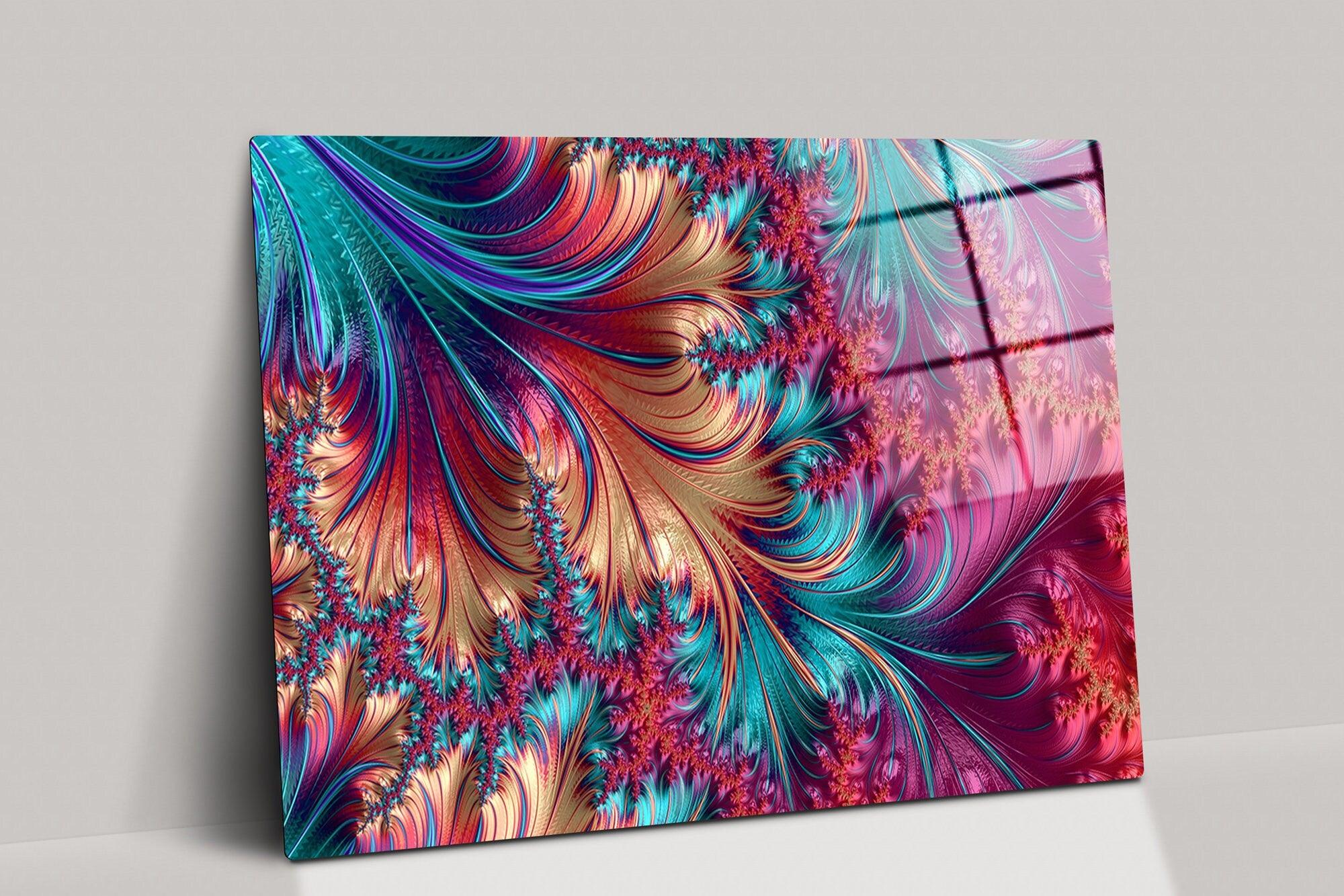 Tempered Glass Wall Art| Wall Art, Wall Decor, Home Decor, Glass Printing, fractal glass art, Fractal design glass wall decor, housewarming