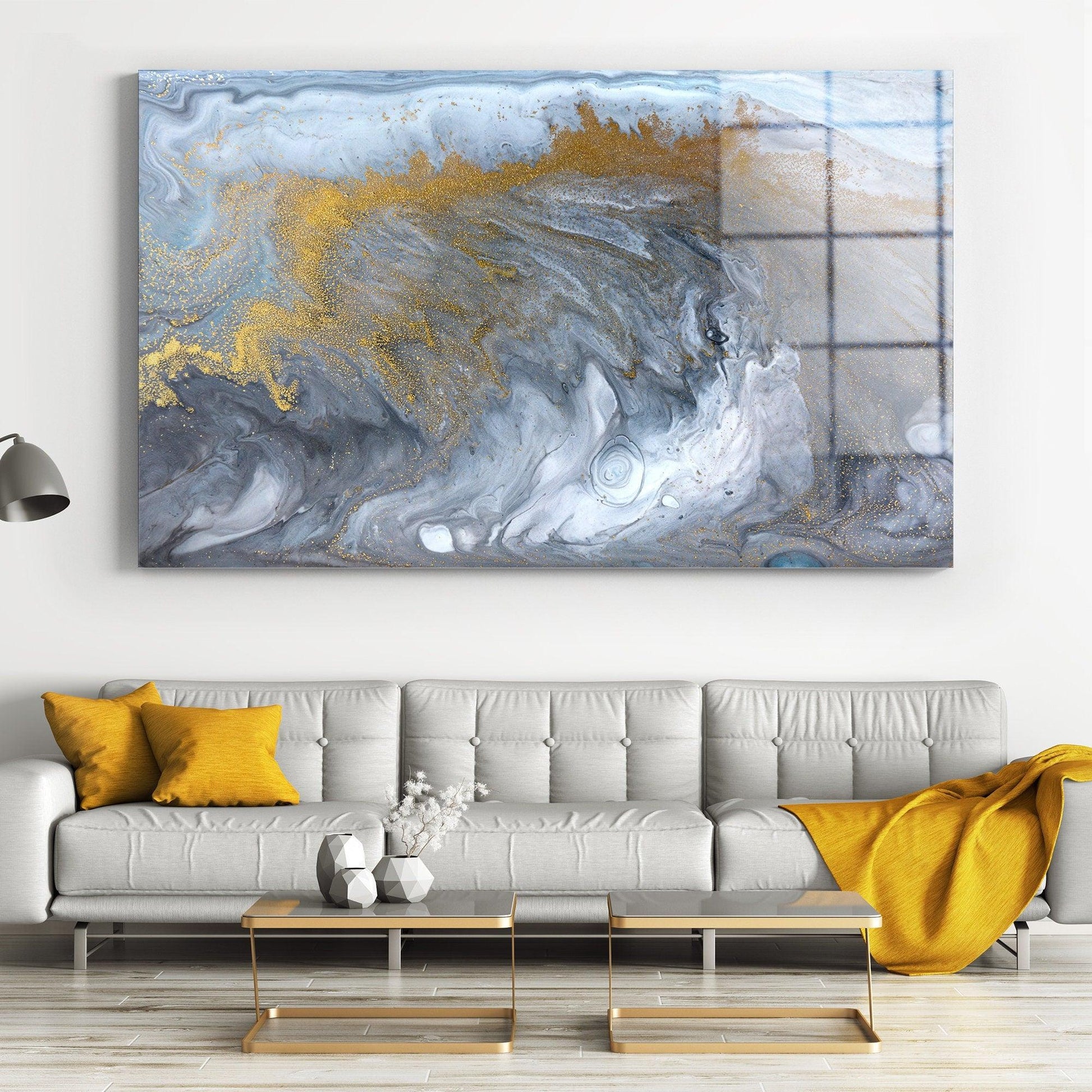 Tender Gray Marble canvas art| Translucent Ink Clouds Wall Art Canvas Print, Abstract Grey Oriental Art, Canvas Print Decor, Fluid glass art