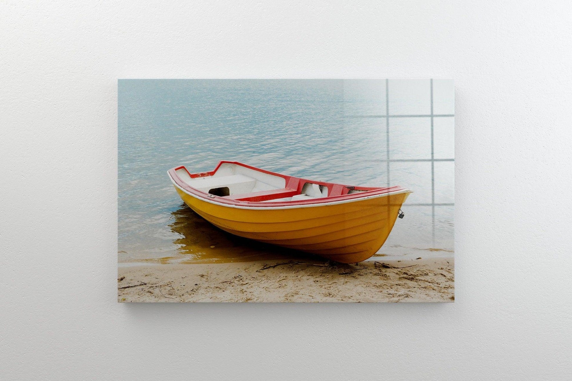 Tranquil Wooden Boat canvas wall art| Fine Art Canvas Photo Print, Rowboat Photograph, Nautical Wall Decor, wall art printable, big wall art