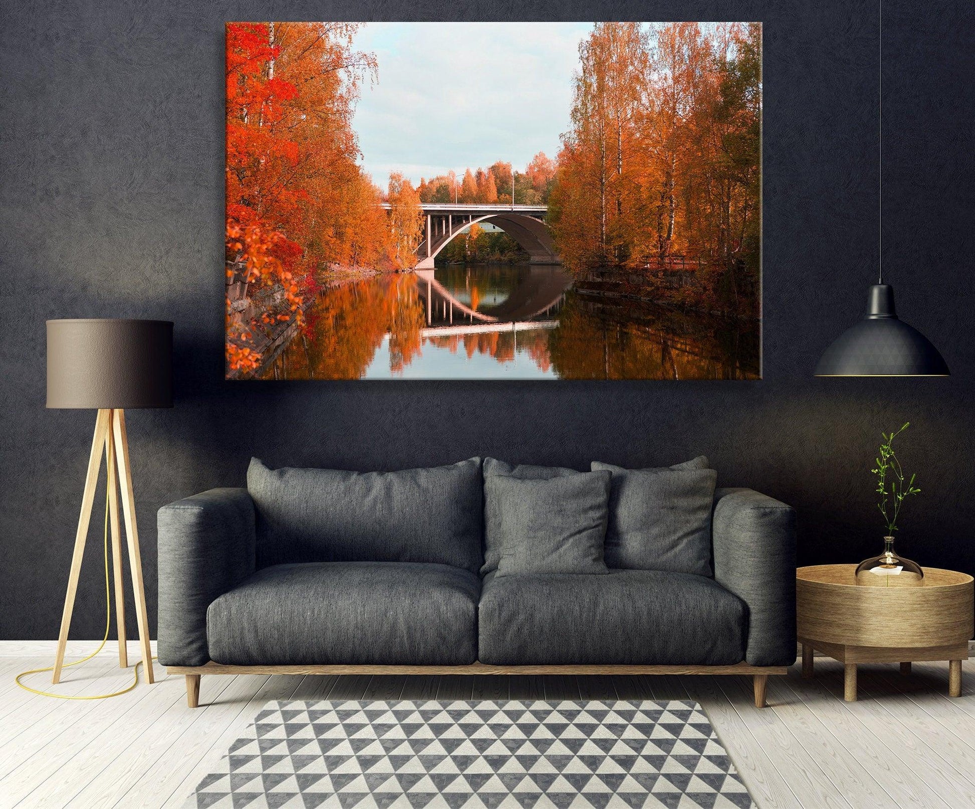 Tree Wall Art Canvas | Gallery Wrapped, 3 piece canvas wall art, canvas wall art, extra large canvas wall art, Autumn Forest Trees - TrendiArt