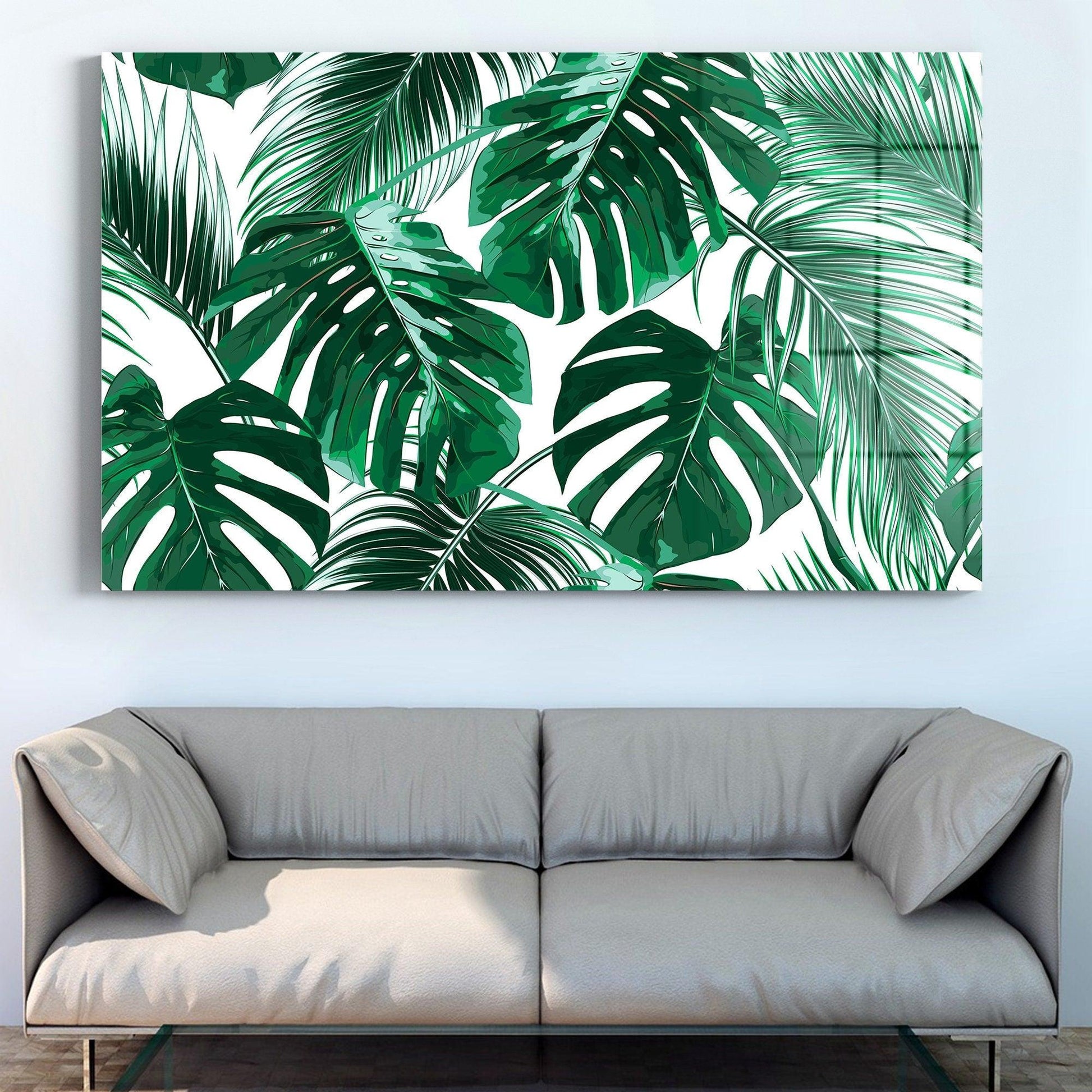 Tropical Palm Leaves Wall Art|Palm Leaf Wall Art Canvas Print, Abstract Palm, Modern Art, Jungle Leaves Art, Floral Artwork, Plant room art