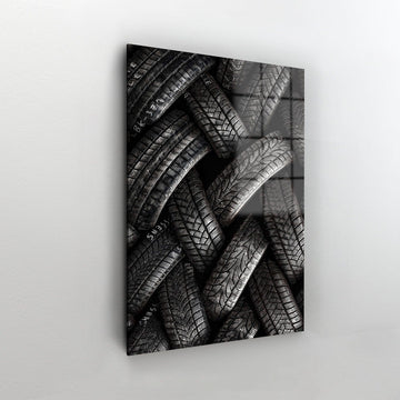 tyre canvas wall art | Wrap Canvas Wall Art, Stretched Canvas Print Wall Canvas, Abstract artwork , custom glass printing wall art - TrendiArt