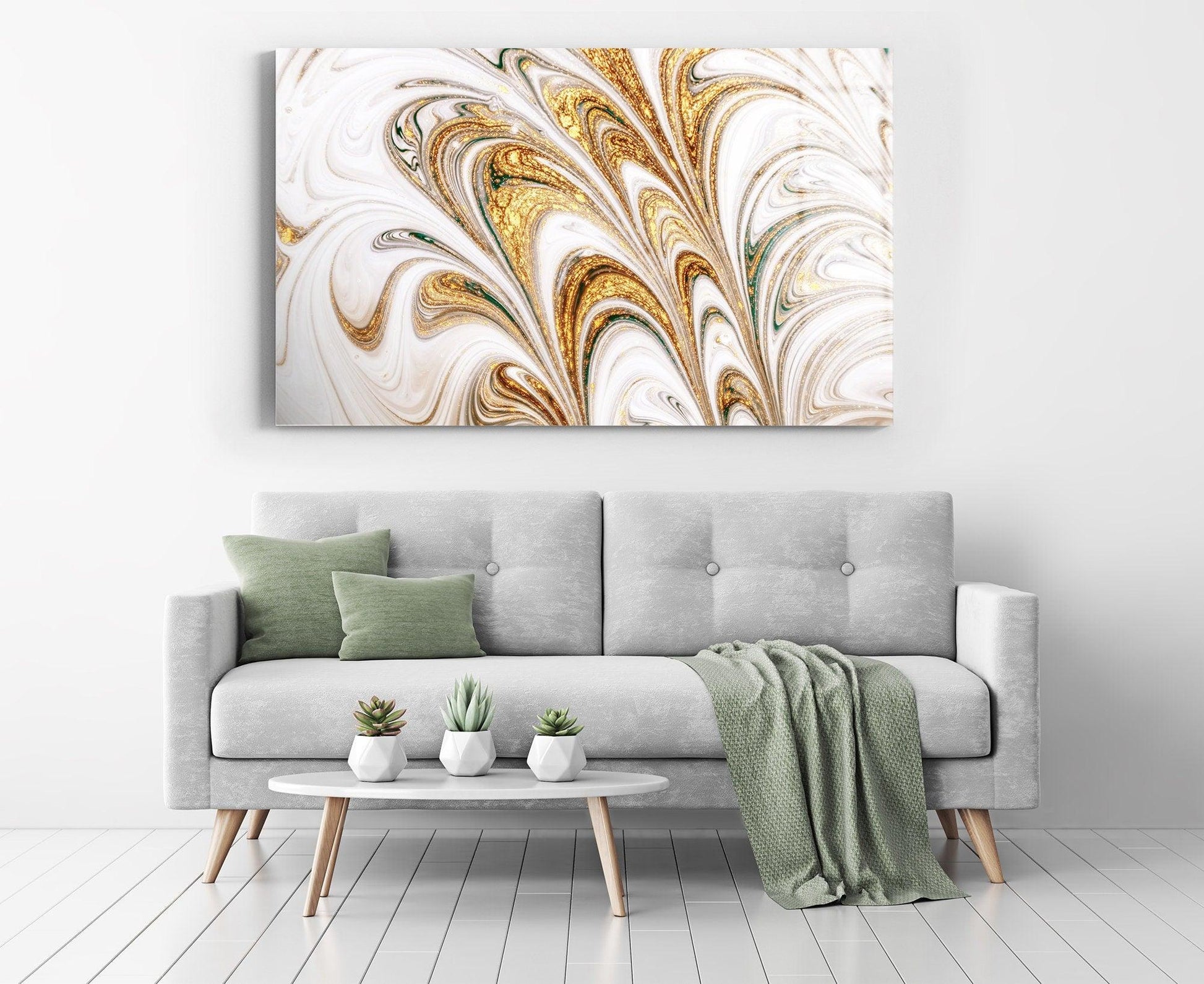 white and Gold glass Wall Art| Gold glass Wall Art, Marble Wall Decor, Gold Wall Decor, Extra Large Wall Art, gold bedroom decor - TrendiArt