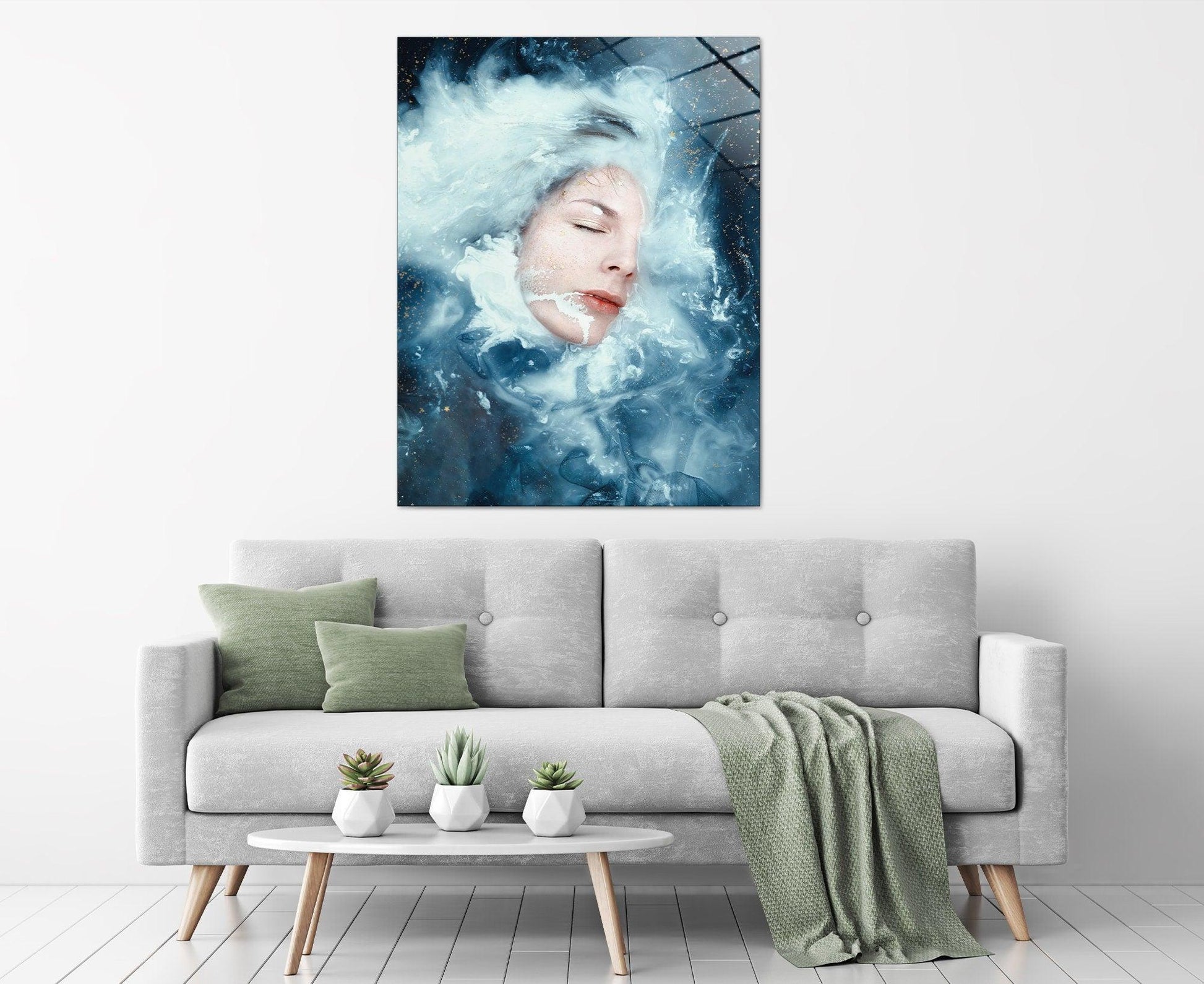 woman face canvas glass wall art, Sexual Nude Perverse Art, Girl Ass In Vivid Color, Living Room Blue Canvas, Bedroom Sex Room Poster - TrendiArt