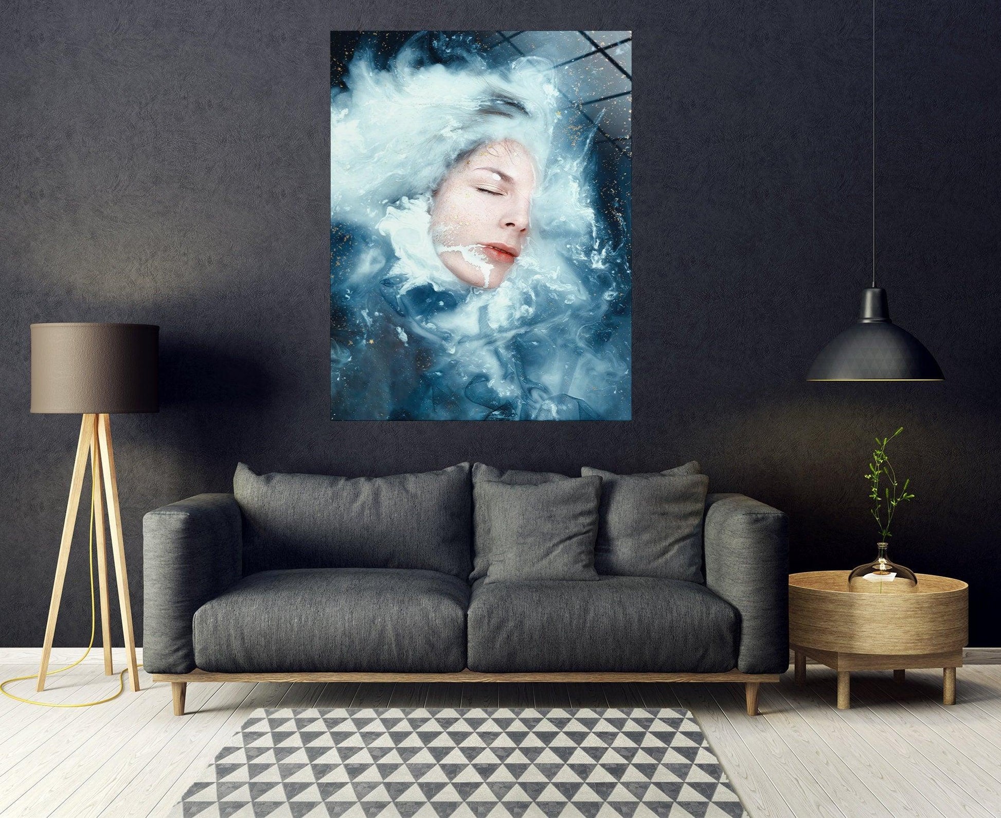 woman face canvas glass wall art, Sexual Nude Perverse Art, Girl Ass In Vivid Color, Living Room Blue Canvas, Bedroom Sex Room Poster - TrendiArt
